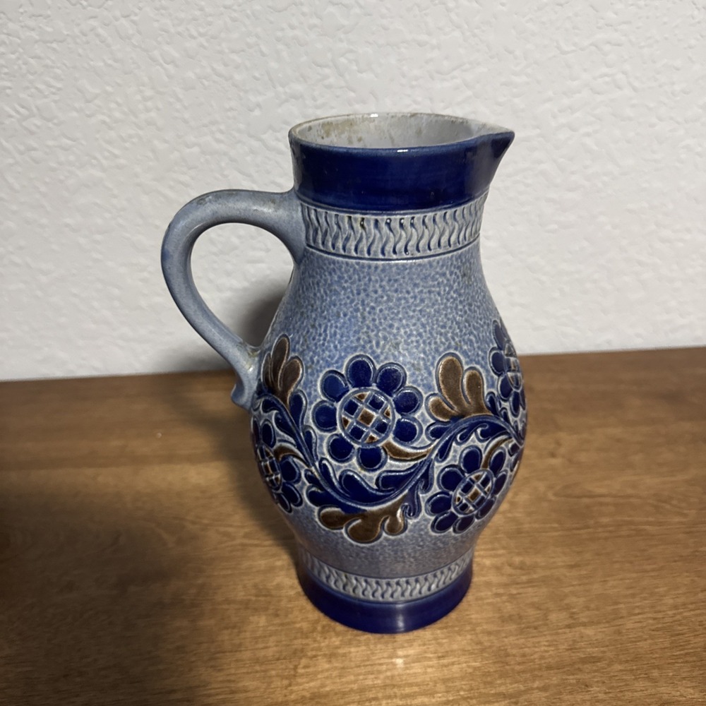 Vintage Marzi And Remy German Salt Glazed Stoneware Pitcher - Picture 3 of 7